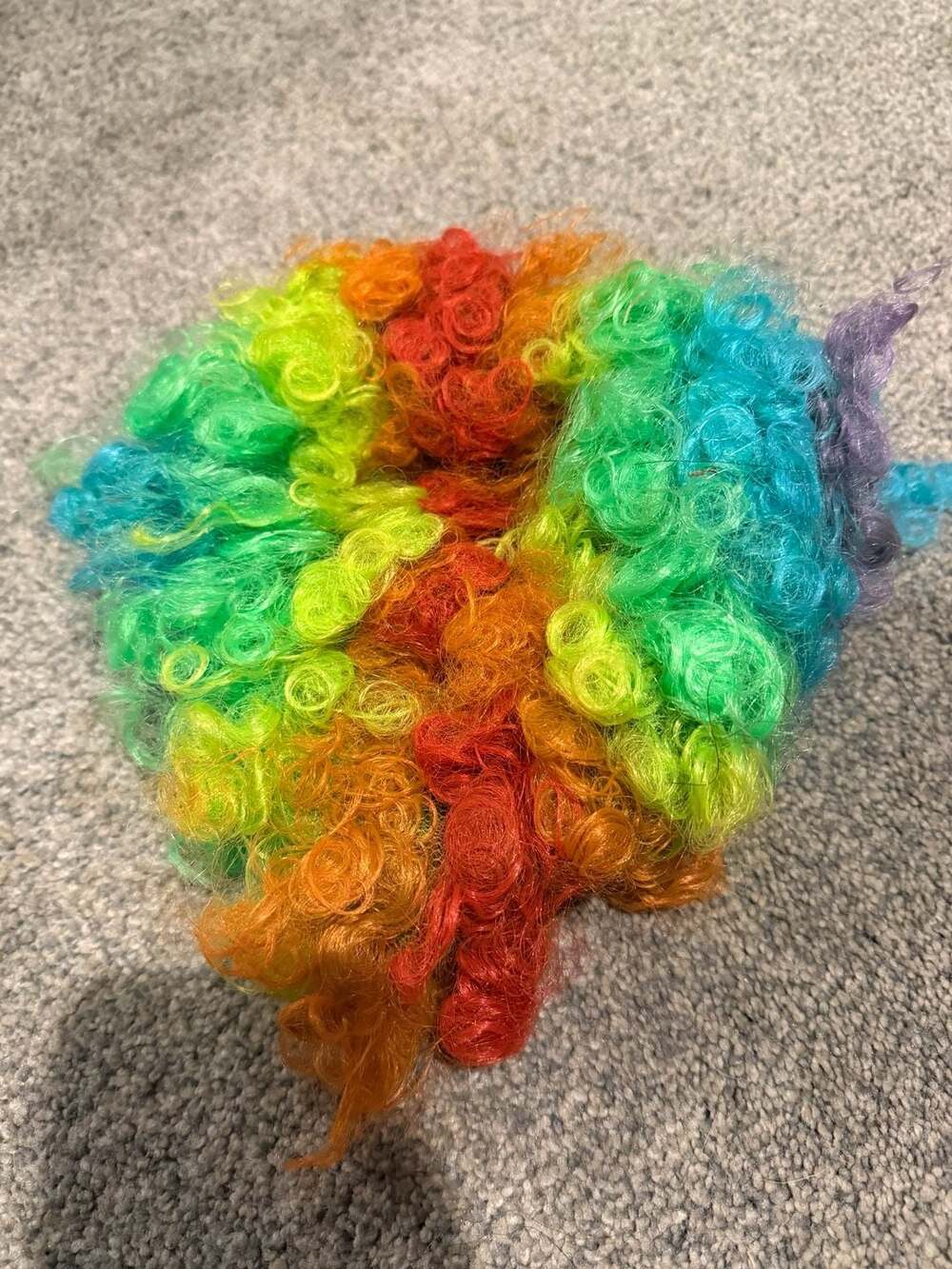 Kids Rainbow Clown Wig Afro Costume Accessory